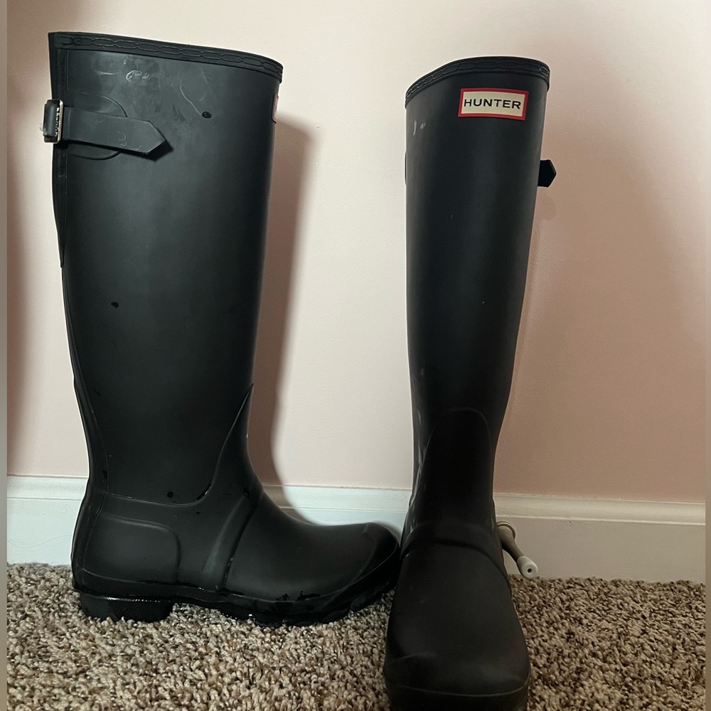 HUNTER BOOTS / black / size 6 / TALL